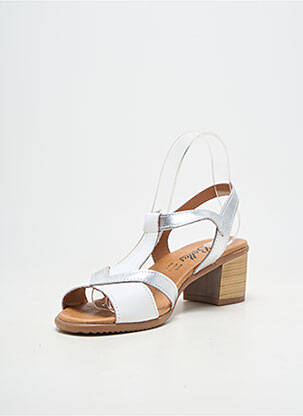 Sandales/nu pieds matière lisse talon de 4 à 6cm blanc REBELLES femme