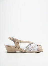 Sandales/nu pieds matière lisse talon de 4 à 6cm beige SUAVE femme