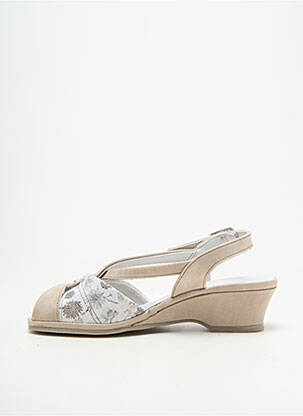 Sandales/nu pieds matière lisse talon de 4 à 6cm beige SUAVE femme