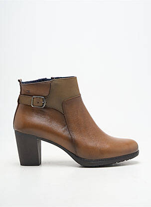 Bottines/boots matière lisse talon de 7 à 9cm marron DORKING femme