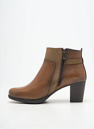 Bottines/boots matière lisse talon de 7 à 9cm marron DORKING femme