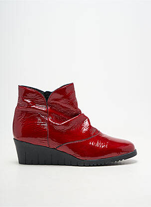 Bottines/boots matière lisse talon de 4 à 6cm rouge PEDI GIRL femme