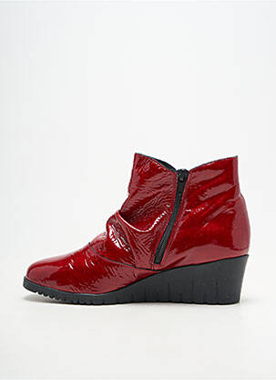 Bottines/boots matière lisse talon de 4 à 6cm rouge PEDI GIRL femme