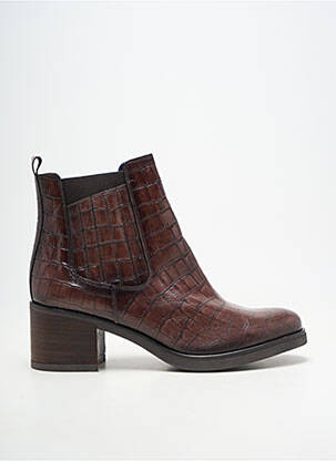 Bottines/boots matière lisse talon de 4 à 6cm marron DORKING femme