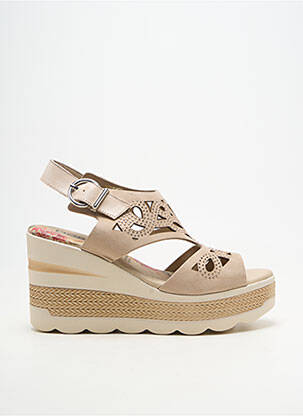Sandales/nu pieds matière lisse talon de 7 à 9cm beige DORKING femme
