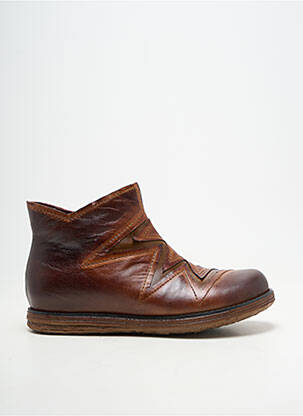 Bottines/boots matière lisse talon plat jusqu'à 3cm marron LAURA VITA femme