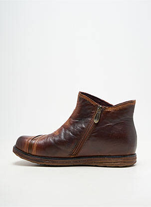 Bottines/boots matière lisse talon plat jusqu'à 3cm marron LAURA VITA femme
