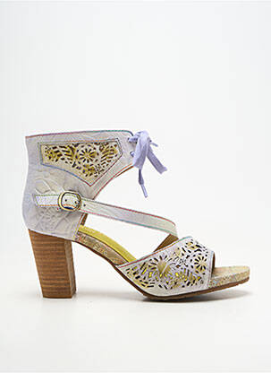 Sandales/nu pieds matière lisse talon de 7 à 9cm violet LAURA VITA femme