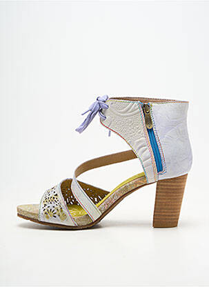 Sandales/nu pieds matière lisse talon de 7 à 9cm violet LAURA VITA femme