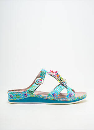 Mules/sabots bout ouvert talon plat jusqu'à 3cm bleu LAURA VITA femme