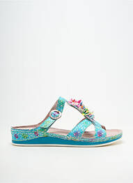Mules/sabots bout ouvert talon plat jusqu'à 3cm bleu LAURA VITA femme