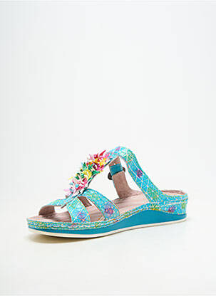 Mules/sabots bout ouvert talon plat jusqu'à 3cm bleu LAURA VITA femme