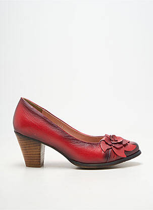 Escarpins matière lisse talon de 7 à 9cm rouge LAURA VITA femme