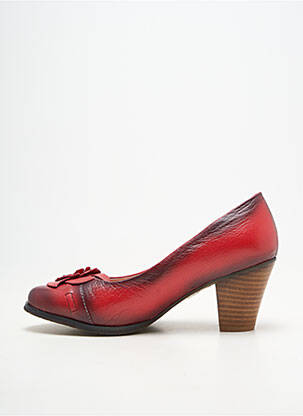 Escarpins matière lisse talon de 7 à 9cm rouge LAURA VITA femme