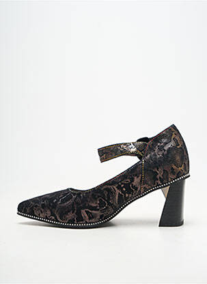Escarpins tissage satiné talon de 4 à 6cm noir LAURA VITA femme
