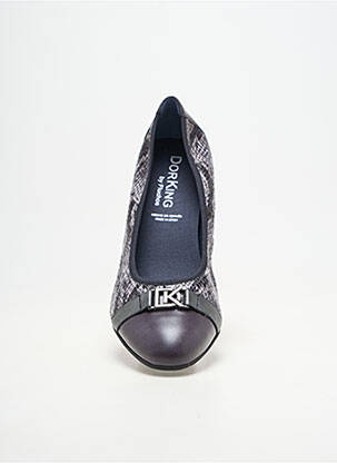 Ballerines carré talon de 4 à 6cm gris DORKING femme