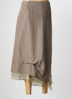 Jupe longue coupe asymétrique marron UN POINT C EST TOUT femme