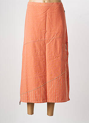 Jupe longue fermeture zippée au dos orange QUATTRO femme