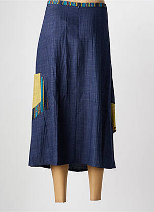 Jupe longue fermeture zippée au dos bleu LEWINGER femme