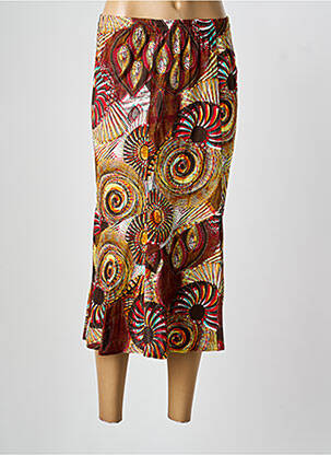 Jupe mi-longue stretch marron PAUPORTÉ femme