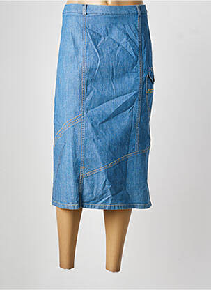 Jupe mi-longue taille à pinces bleu PAUPORTÉ femme