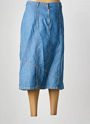 Jupe mi-longue taille à pinces bleu PAUPORTÉ femme