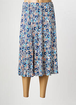 Jupe mi-longue stretch bleu GRIFFON femme