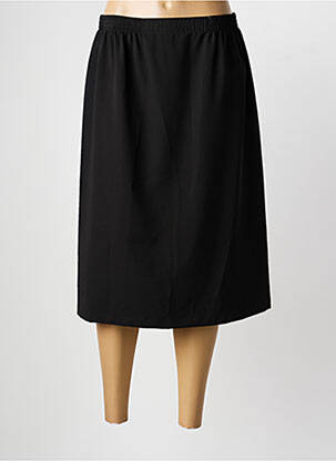 Jupe mi-longue coupe droite noir GRIFFON femme