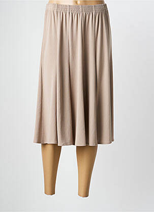 Jupe mi-longue stretch marron GRIFFON femme