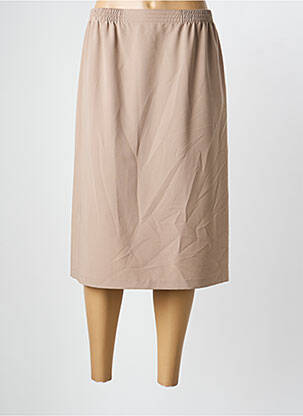 Jupe mi-longue coupe droite marron GRIFFON femme