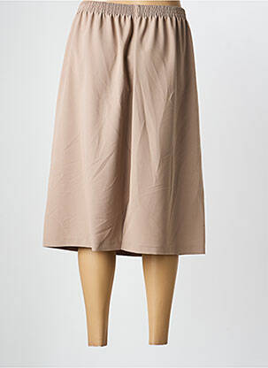 Jupe mi-longue coupe droite marron GRIFFON femme