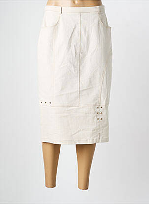 Jupe mi-longue taille à pinces beige PAUPORTÉ femme