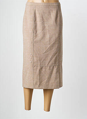 Jupe mi-longue taille à pinces marron PAUPORTÉ femme