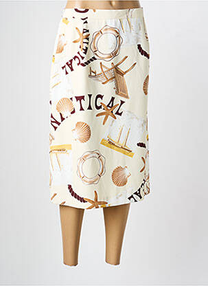 Jupe longue imprimé fantaisie beige PIER BÉ femme