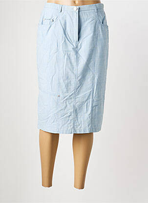 Jupe mi-longue coupe droite bleu PAUPORTÉ femme