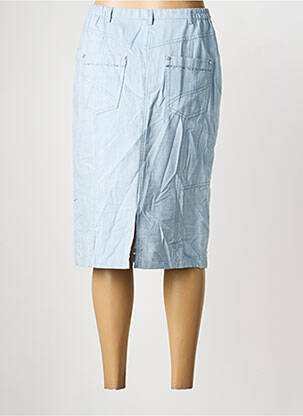 Jupe mi-longue coupe droite bleu PAUPORTÉ femme