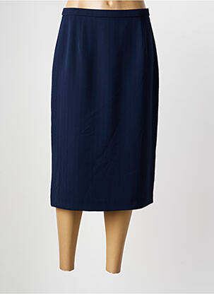 Jupe mi-longue taille à pinces bleu PAUPORTÉ femme