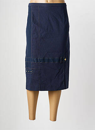Jupe mi-longue taille à pinces bleu PAUPORTÉ femme