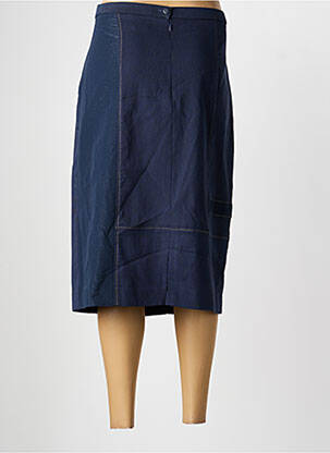 Jupe mi-longue taille à pinces bleu PAUPORTÉ femme