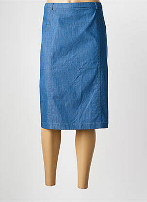 Jupe mi-longue coupe droite bleu PAUPORTÉ femme