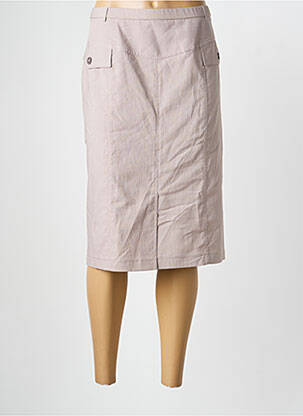 Jupe mi-longue coupe droite marron PAUPORTÉ femme