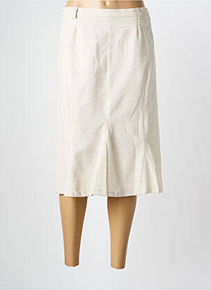 Jupe mi-longue taille à pinces beige PIER BÉ femme