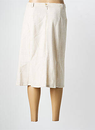 Jupe mi-longue taille à pinces beige PIER BÉ femme