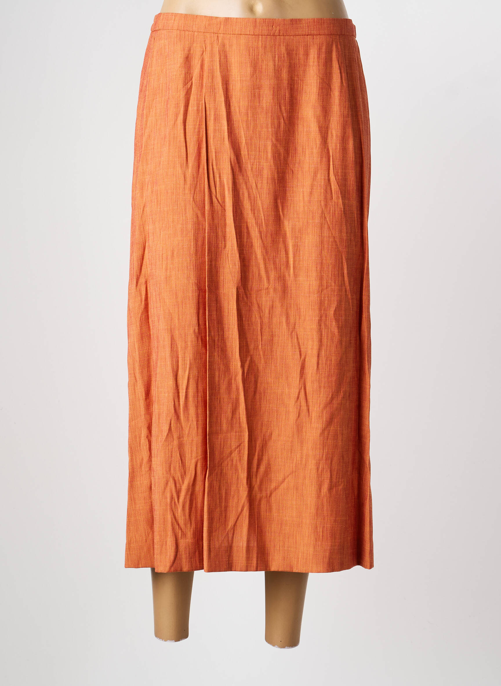 Jupe longue fermeture zippée au dos orange PAUPORTÉ femme