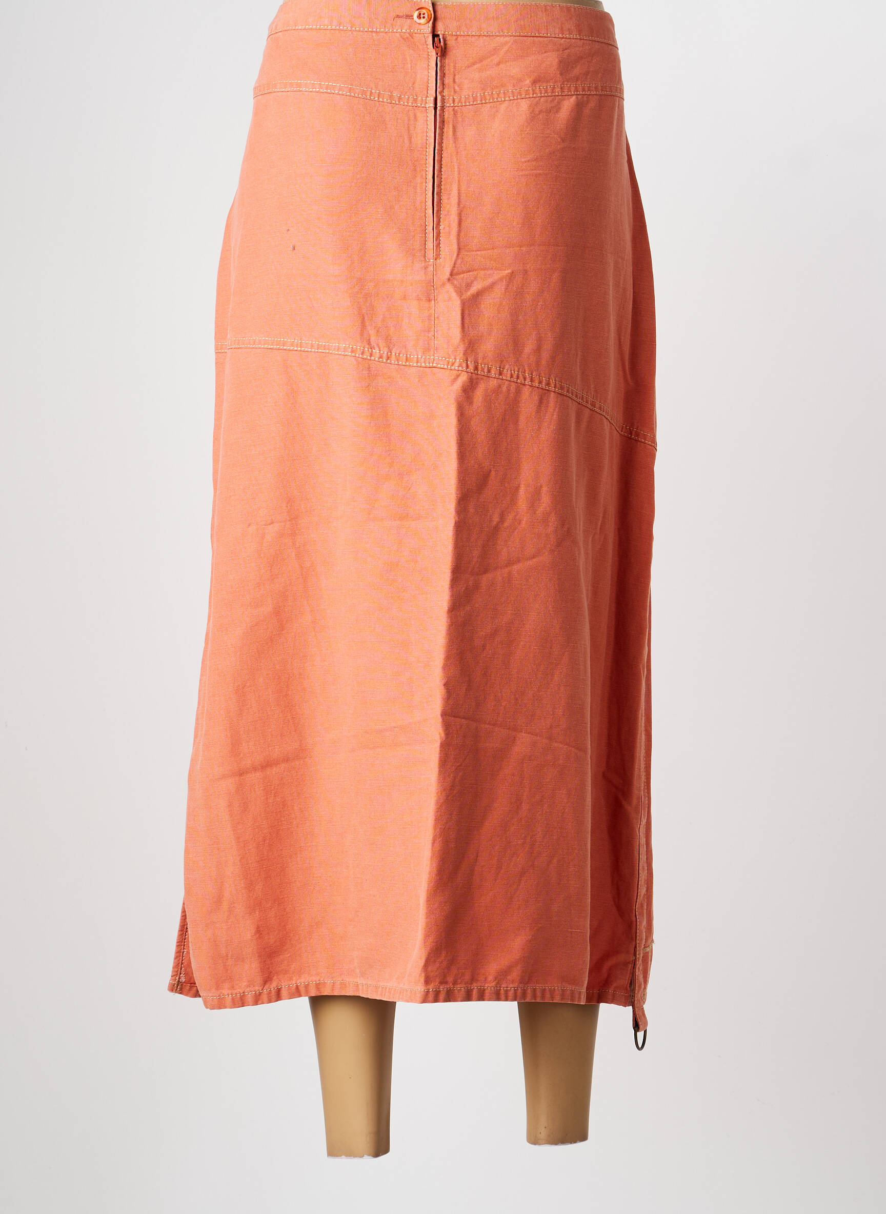 Jupe longue fermeture zippée au dos orange QUATTRO femme