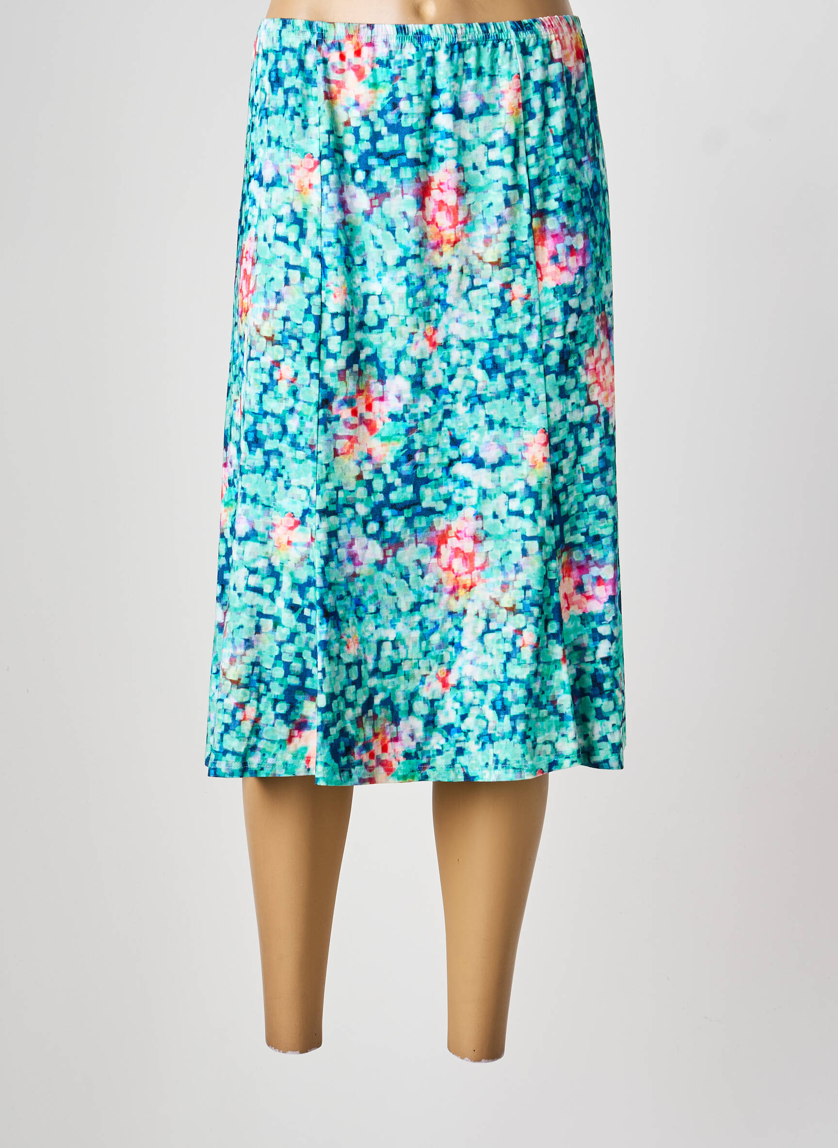 Jupe mi-longue stretch bleu RABE femme