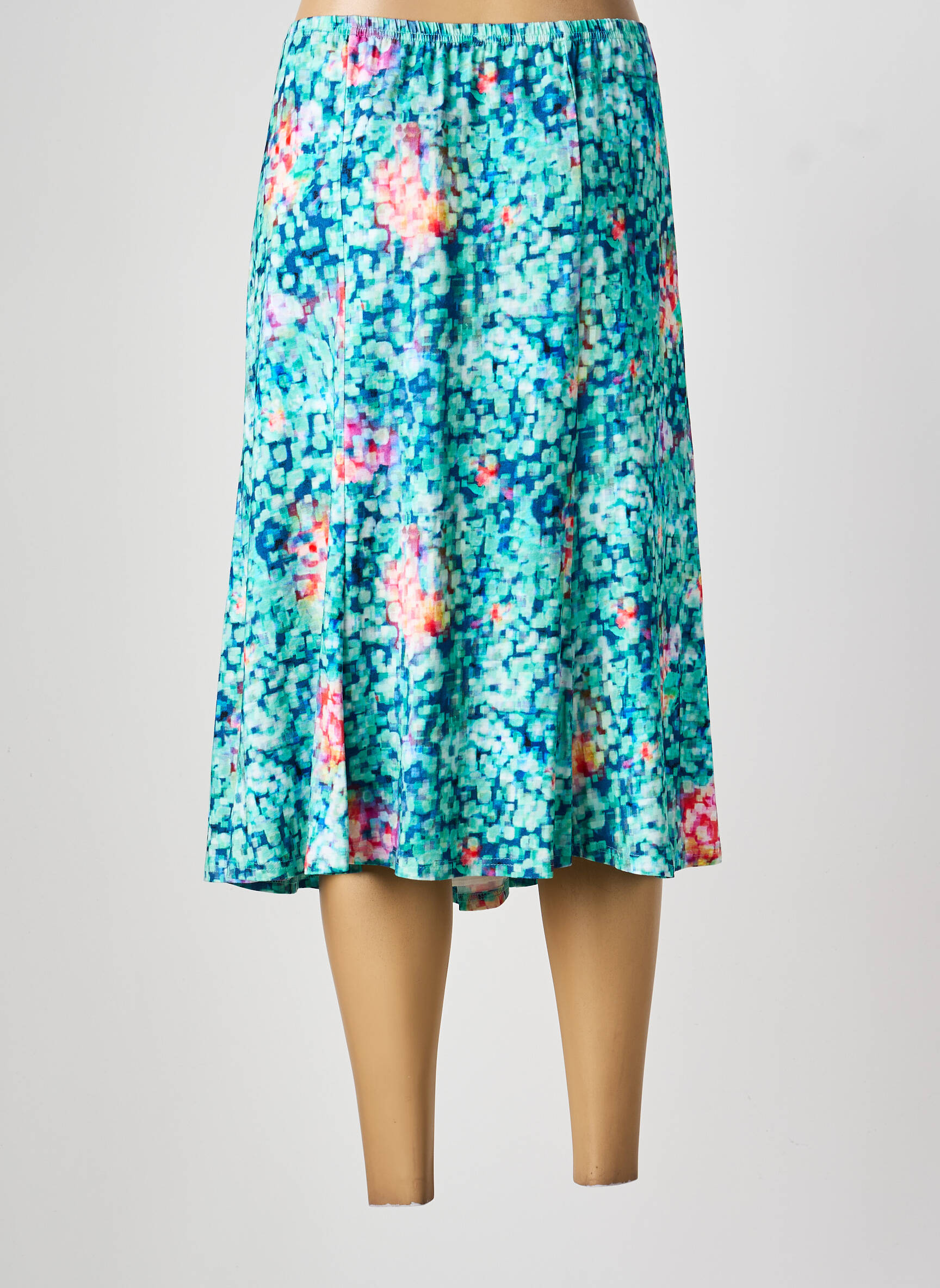 Jupe mi-longue stretch bleu RABE femme