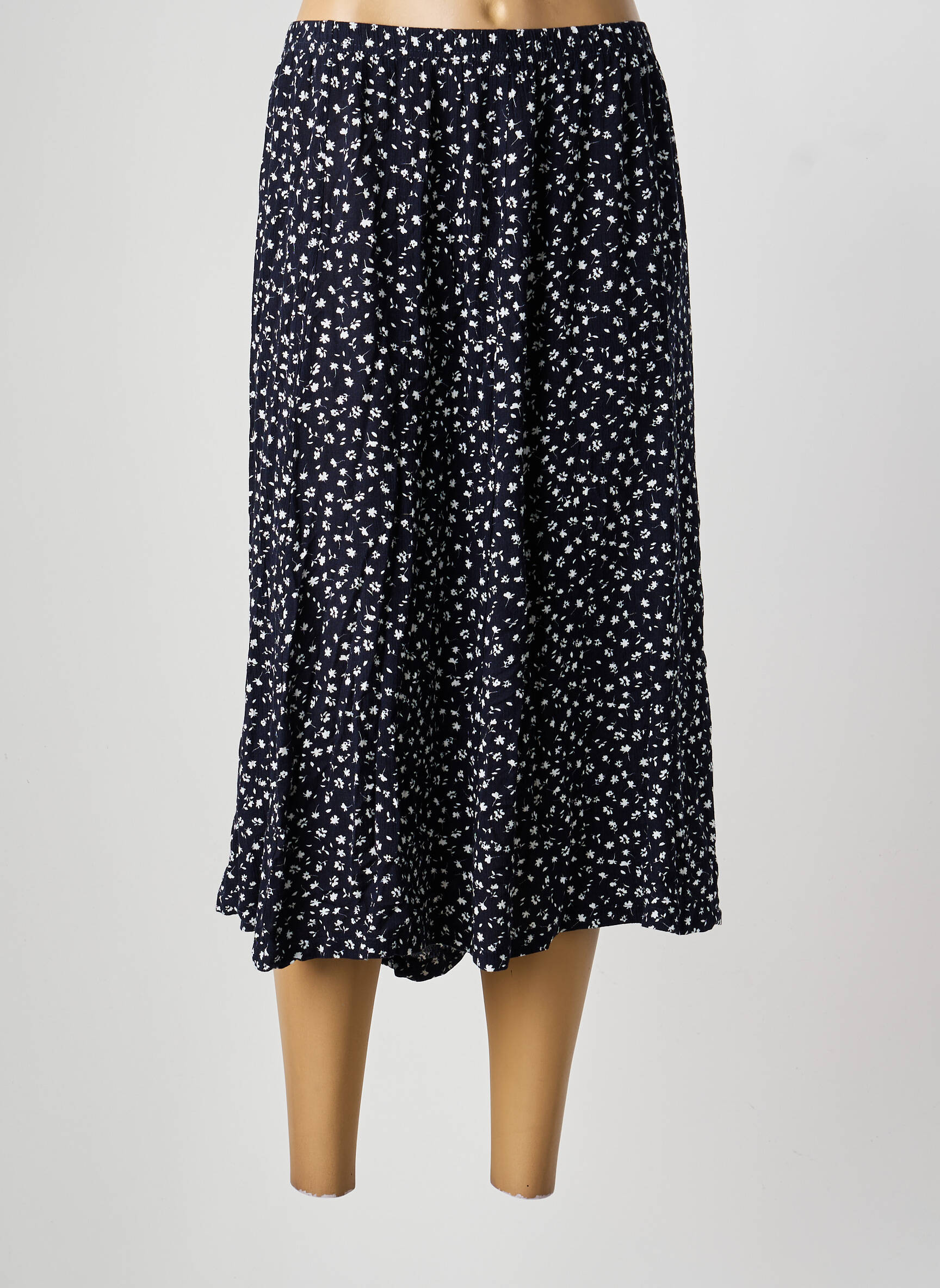 Jupe mi-longue taille normale bleu GUY DUBOUIS femme