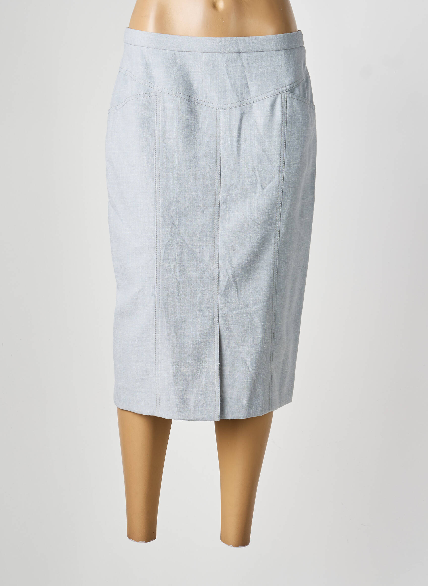 Jupe mi-longue taille à pinces gris PAUPORTÉ femme