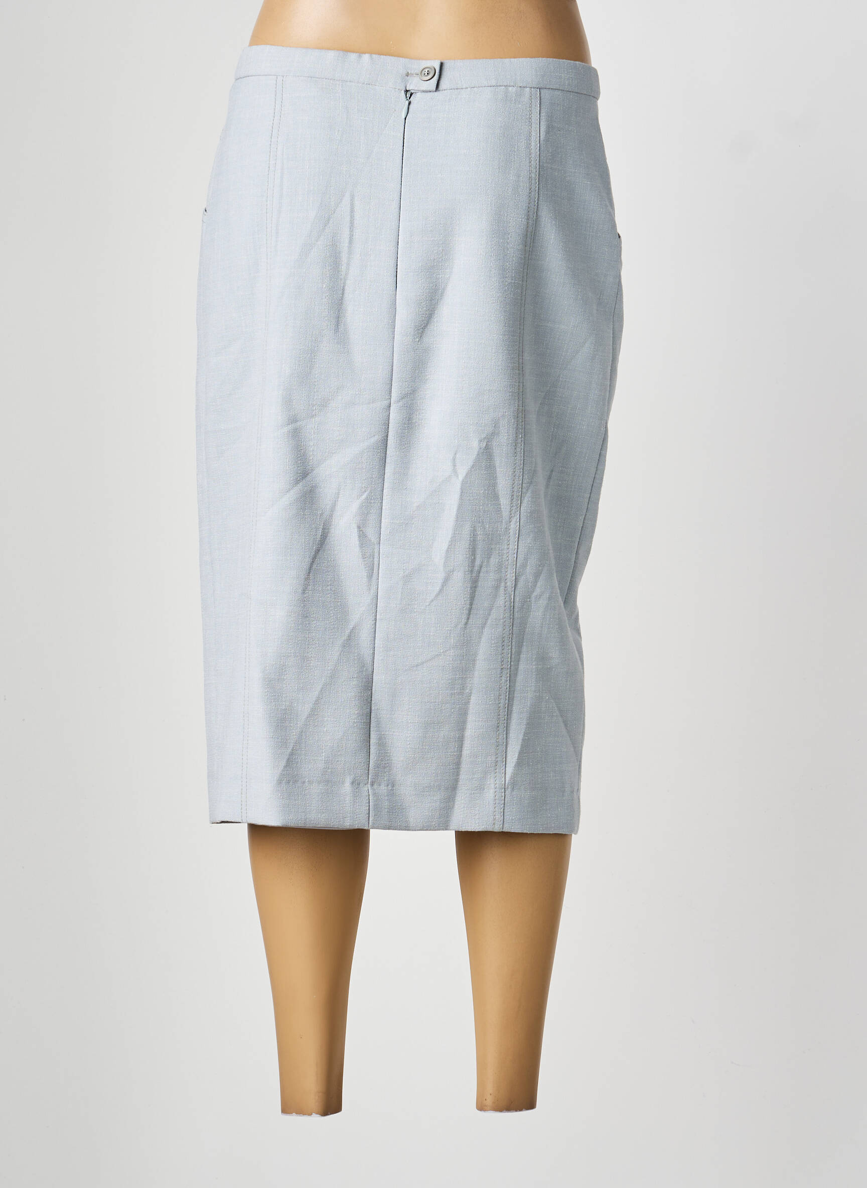 Jupe mi-longue taille à pinces gris PAUPORTÉ femme